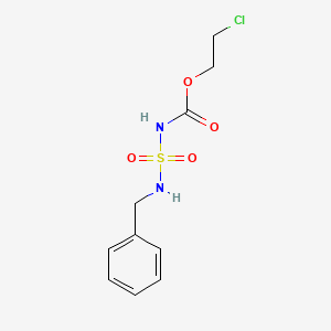 molecular formula C10H13ClN2O4S B15193627 Carbamic acid, (((phenylmethyl)amino)sulfonyl)-, 2-chloroethyl ester CAS No. 87708-06-3