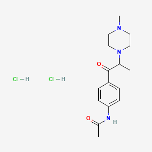molecular formula C16H25Cl2N3O2 B15193633 N-(4-(2-(4-Methyl-1-piperazinyl)-1-oxopropyl)phenyl)acetamide dihydrochloride CAS No. 97111-11-0