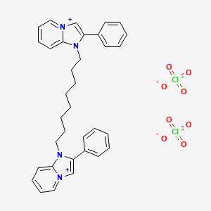 molecular formula C34H36Cl2N4O8 B15193663 1H-Imidazo(1,2-a)pyridin-4-ium, 1,1'-octamethylenebis(2-phenyl-, diperchlorate CAS No. 93835-25-7