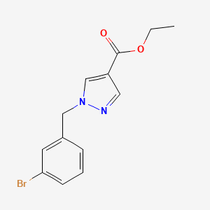 molecular formula C13H13BrN2O2 B1519367 1-(3-Bromo-benzyl)-1H-pyrazole-4-carboxylic acid ethyl ester CAS No. 1197233-82-1