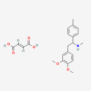 molecular formula C22H27NO6 B15193675 N-Methyl-2-(3,4-dimethoxyphenyl)-1-(4-tolyl)ethylamine maleate CAS No. 87203-65-4