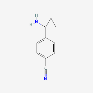 B1519372 4-(1-Aminocyclopropyl)benzonitrile CAS No. 1014645-75-0