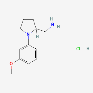 molecular formula C12H19ClN2O B15193803 (+-)-1-(3-Methoxyphenyl)-2-pyrrolidinemethanamine monohydrochloride CAS No. 142469-62-3