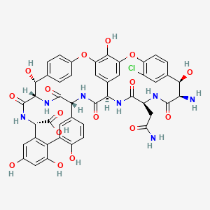 molecular formula C46H40ClN7O16 B15193821 Eremomycin aglycone hexapeptide CAS No. 185461-61-4