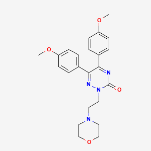 molecular formula C23H26N4O4 B15193823 1,2,4-Triazin-3(2H)-one, 5,6-bis(4-methoxyphenyl)-2-(2-(4-morpholinyl)ethyl)- CAS No. 84423-87-0