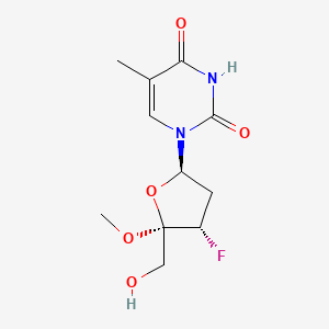 molecular formula C11H15FN2O5 B15193831 3'-Deoxy-3'-fluoro-4'-methoxythymidine CAS No. 139418-98-7