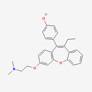 molecular formula C26H27NO3 B15193871 Phenol, p-(7-(2-(dimethylamino)ethoxy)-11-ethyldibenz(b,f)oxepin-10-yl)- CAS No. 85850-80-2