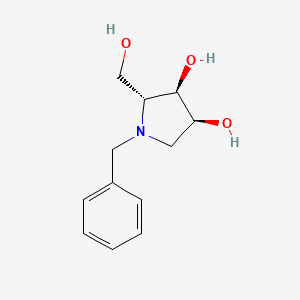 molecular formula C12H17NO3 B15193917 N-Benzyl-1,4-dideoxy-1,4-imino-D-ribitol CAS No. 141434-65-3