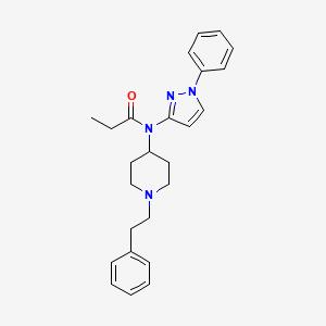 molecular formula C25H30N4O B15193945 N-(1-phenethyl-4-piperidyl)-N-(1-phenylpyrazol-3-yl)propanamide CAS No. 425644-24-2