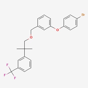 molecular formula C24H22BrF3O2 B15194014 Benzene, 1-(4-bromophenoxy)-3-((2-(3-(trifluoromethyl)phenyl)-2-methylpropoxy)methyl)- CAS No. 80843-94-3