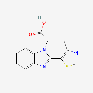 molecular formula C13H11N3O2S B1519403 2-[2-(4-methyl-1,3-thiazol-5-yl)-1H-1,3-benzodiazol-1-yl]acetic acid CAS No. 1094744-10-1