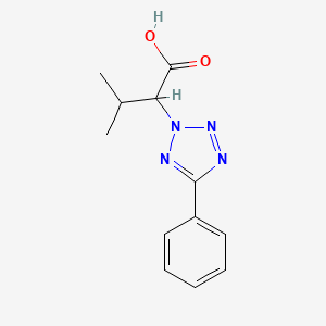 3-methyl-2-(5-phenyl-2H-1,2,3,4-tetrazol-2-yl)butanoic acid