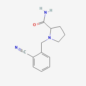 molecular formula C13H15N3O B1519409 1-[(2-Cyanophenyl)methyl]pyrrolidine-2-carboxamide CAS No. 1282172-13-7