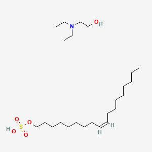 molecular formula C18H36O4S.C6H15NO<br>C24H51NO5S B15194128 Oleyl sulfate diethylaminoethanol salt CAS No. 63512-33-4