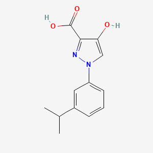 molecular formula C13H14N2O3 B1519421 4-hydroxy-1-[3-(propan-2-yl)phenyl]-1H-pyrazole-3-carboxylic acid CAS No. 1152624-58-2