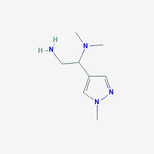 molecular formula C8H16N4 B1519426 [2-amino-1-(1-methyl-1H-pyrazol-4-yl)ethyl]dimethylamine CAS No. 1152666-76-6