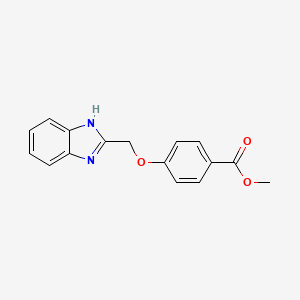 molecular formula C16H14N2O3 B15194291 Methyl 4-(1H-benzimidazol-2-ylmethoxy)benzoate CAS No. 73418-50-5