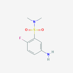 molecular formula C8H11FN2O2S B1519433 5-amino-2-fluoro-N,N-dimethylbenzene-1-sulfonamide CAS No. 1094853-59-4