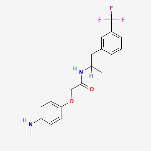 molecular formula C19H21F3N2O2 B15194460 N-(alpha-Methyl-m-trifluoromethylphenethyl)-p-methylamino-phenoxyacetamide CAS No. 61779-11-1