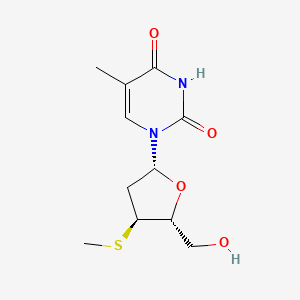 molecular formula C11H16N2O4S B15194531 Thymidine, 3'-S-methyl-3'-thio- CAS No. 127908-94-5