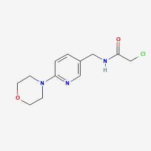 molecular formula C12H16ClN3O2 B1519456 2-chloro-N-{[6-(morpholin-4-yl)pyridin-3-yl]methyl}acetamide CAS No. 1098347-71-7