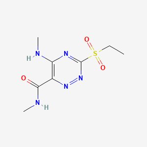 molecular formula C8H13N5O3S B15194572 as-Triazine-6-carboxamide, 3-(ethylsulfonyl)-N-methyl-5-(methylamino)- CAS No. 80761-71-3