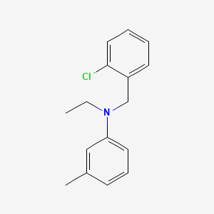 molecular formula C16H18ClN B15194596 Benzenemethanamine, 2-chloro-N-ethyl-N-(3-methylphenyl)- CAS No. 65151-24-8