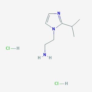 molecular formula C8H17Cl2N3 B1519460 2-[2-(propan-2-yl)-1H-imidazol-1-yl]ethan-1-amine dihydrochloride CAS No. 1181458-82-1
