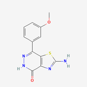 molecular formula C12H10N4O2S B1519464 2-氨基-7-(3-甲氧基苯基)[1,3]噻唑并[4,5-d]嘧啶-4(5H)-酮 CAS No. 941868-72-0