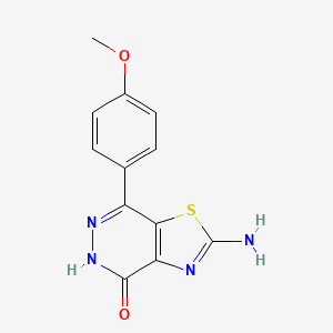 molecular formula C12H10N4O2S B1519466 2-Amino-7-(4-methoxyphenyl)[1,3]thiazolo[4,5-d]pyridazin-4(5H)-one CAS No. 941868-70-8