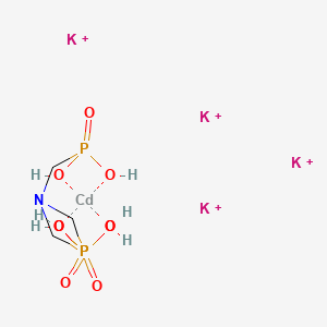 molecular formula C3H12CdK4NO9P3+4 B15194719 Cadmate(4-), ((((nitrilo-kappaN)tris(methylene))tris(phosphonato-kappaO))(6-))-, tetrapotassium, (T-4)- CAS No. 67989-93-9