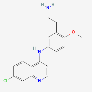 molecular formula C18H18ClN3O B15194749 N-(3-(2-Aminoethyl)-4-methoxyphenyl)-7-chloro-4-quinolinamine CAS No. 5409-64-3