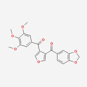 molecular formula C22H18O8 B15194777 Dibenzoylfuran deriv CAS No. 22600-28-8