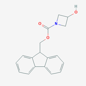 molecular formula C18H17NO3 B151948 (9H-芴-9-基)甲基-3-羟基氮杂环丁烷-1-羧酸酯 CAS No. 886510-13-0