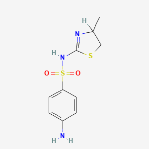molecular formula C10H13N3O2S2 B15194808 Benzenesulfonamide, 4-amino-N-(4,5-dihydro-4-methyl-2-thiazolyl)- CAS No. 5433-70-5
