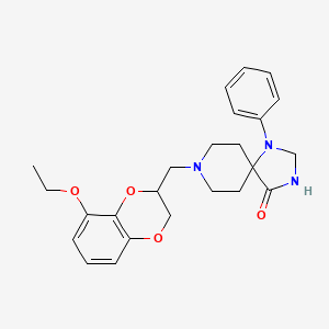 molecular formula C24H29N3O4 B15194845 8-(8-Ethoxy-1,4-benzodioxan-2-ylmethyl)-4-oxo-1-phenyl-1,3,8-triazaspiro(4.5)decane CAS No. 102395-59-5
