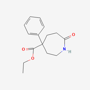 molecular formula C15H19NO3 B15194916 Ethyl 7-oxo-4-phenyl-4-azepanecarboxylate CAS No. 7512-08-5