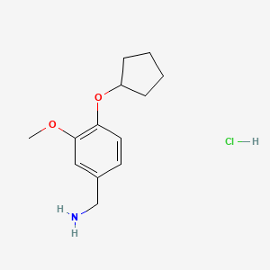 [4-(Cyclopentyloxy)-3-methoxyphenyl]methanamine hydrochloride