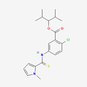 molecular formula C20H25ClN2O2S B15194941 Benzoic acid, 2-chloro-5-(((1-methyl-1H-pyrrol-2-yl)thioxomethyl)amino)-, 2-methyl-1-(1-methylethyl)propyl ester CAS No. 172998-62-8