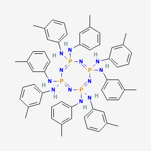 molecular formula C56H64N12P4 B15194950 N(2),N(2),N(4),N(4),N(6),N(6),N(8),N(8)-Octakis(3-methylphenyl)-1,3,5,7,2lambda(5),4lambda(5),6lambda(5),8lambda(5)-tetraazatetraphosphocine-2,2,4,4,6,6,8,8-octamine CAS No. 6944-52-1