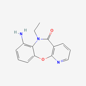 molecular formula C14H13N3O2 B15194977 7-Amino-6-ethyl-pyrido(2,3-b)(1,5)benzoxazepin-5(6H)-one CAS No. 134894-56-7
