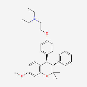 molecular formula C30H37NO3 B15194982 Des(pyrrolidinyl)diethylamino ormeloxifene CAS No. 78994-27-1