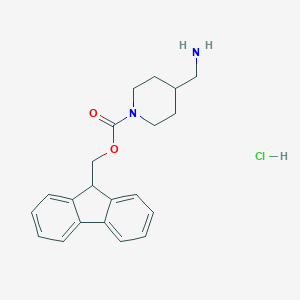molecular formula C21H25ClN2O2 B151950 (9H-芴-9-基)甲基 4-(氨基甲基)哌啶-1-羧酸盐盐酸盐 CAS No. 391248-14-9