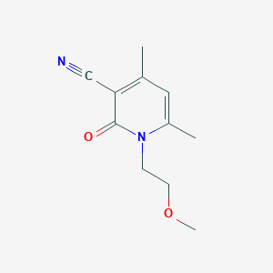 molecular formula C11H14N2O2 B1519506 1-(2-Methoxyethyl)-4,6-dimethyl-2-oxo-1,2-dihydropyridine-3-carbonitrile CAS No. 1010898-45-9