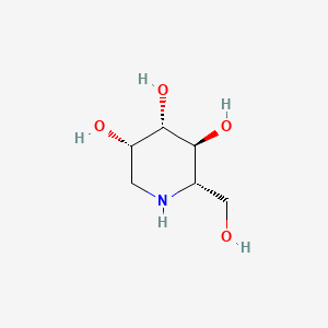 molecular formula C6H13NO4 B15195069 3,4,5-Piperidinetriol, 2-(hydroxymethyl)-, (2S,3S,4S,5S)- CAS No. 117821-07-5