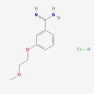 molecular formula C10H15ClN2O2 B1519507 3-(2-Methoxyethoxy)benzene-1-carboximidamide hydrochloride CAS No. 1171086-74-0