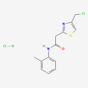 molecular formula C13H14Cl2N2OS B1519510 2-[4-(chloromethyl)-1,3-thiazol-2-yl]-N-(2-methylphenyl)acetamide hydrochloride CAS No. 1171526-07-0