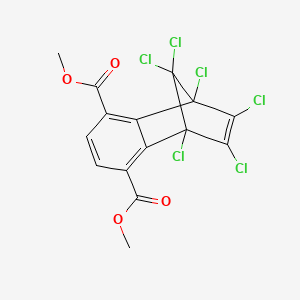 molecular formula C15H8Cl6O4 B1519513 3,6-Dimethyl 1,8,9,10,11,11-hexachlorotricyclo[6.2.1.0^{2,7}]undeca-2,4,6,9-tetraene-3,6-dicarboxylate CAS No. 1221723-51-8