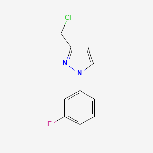 molecular formula C10H8ClFN2 B1519514 3-(chloromethyl)-1-(3-fluorophenyl)-1H-pyrazole CAS No. 1235440-19-3