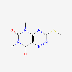 molecular formula C8H9N5O2S B15195145 Pyrimido(4,5-e)-1,2,4-triazine-6,8(5H,7H)-dione, 5,7-dimethyl-3-(methylthio)- CAS No. 7271-94-5